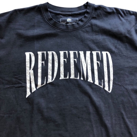 Glo Womens Christian Redeemed Black T- Shirt Cotton 2X NWT - Picture 4 of 9